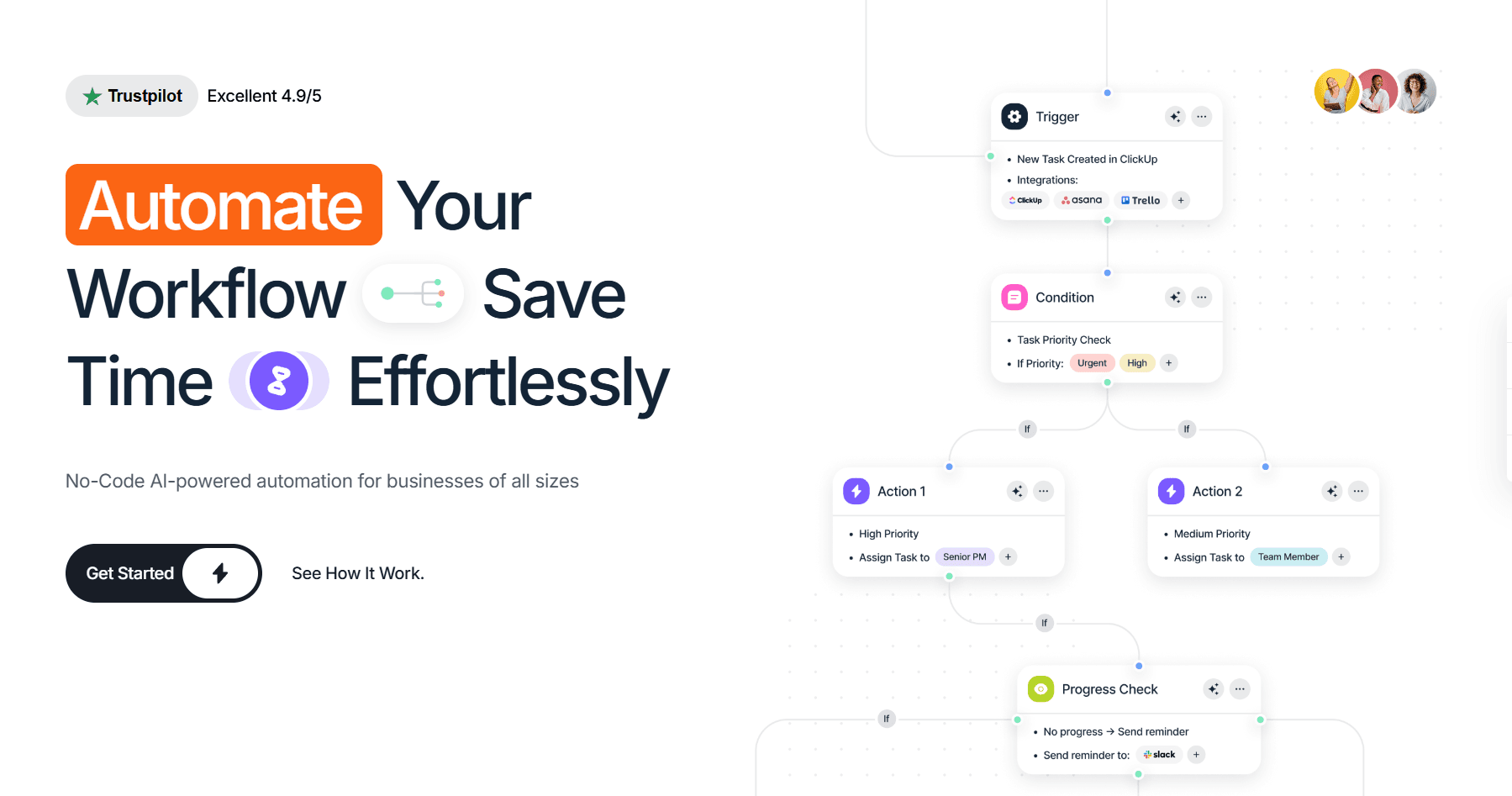 Workflow automation landing page built by Inflancer