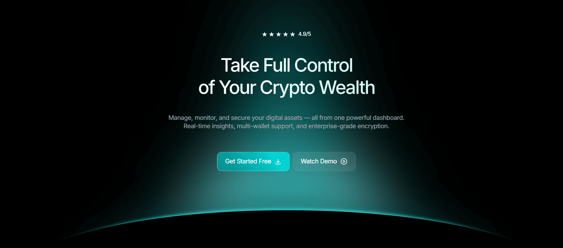 Crypto dashboard landing page built by Inflancer