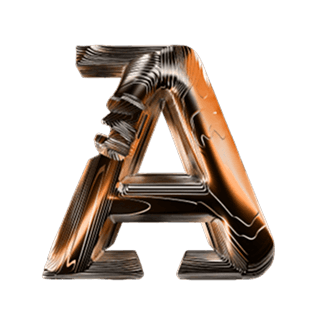 Gold letter symbol A