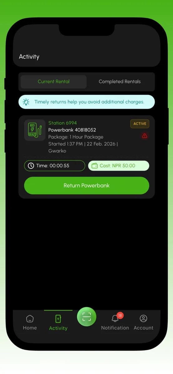 ChargeGhar app screen