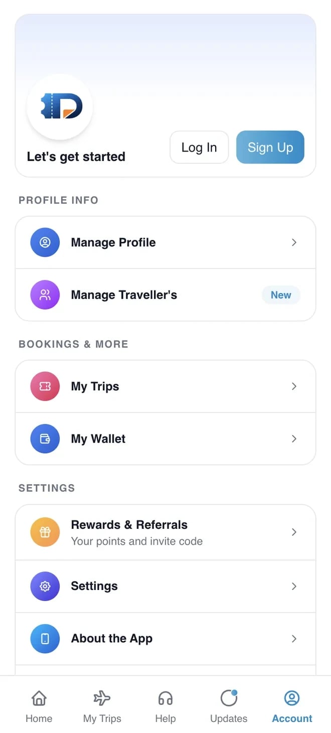 Damiticket app screen