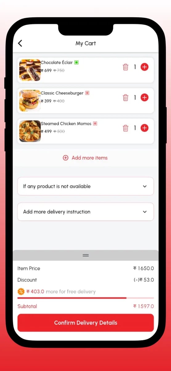 Hungry Nepal: Cart and delivery notes