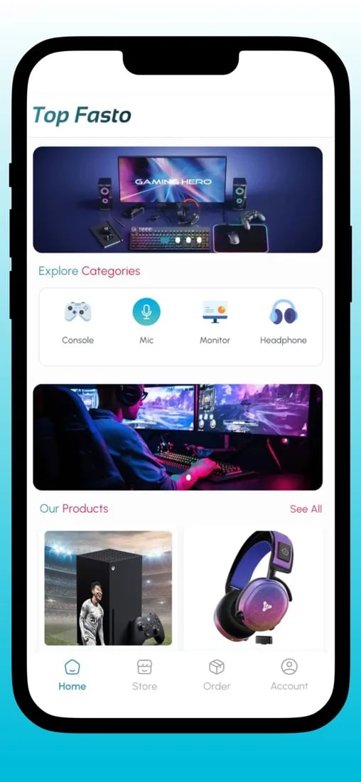 Top Fasto app screen