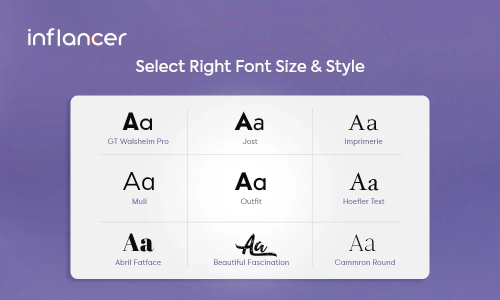 Select Right Font Size & Style