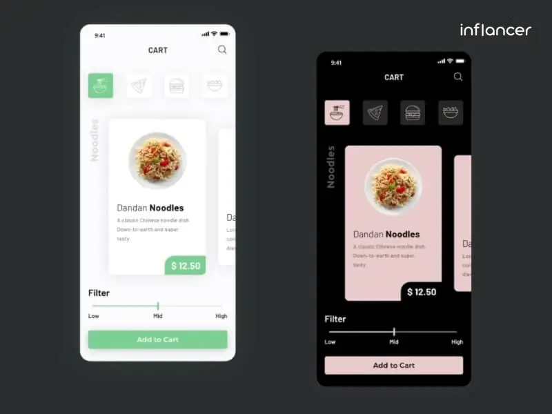 food delivery app design inflancer