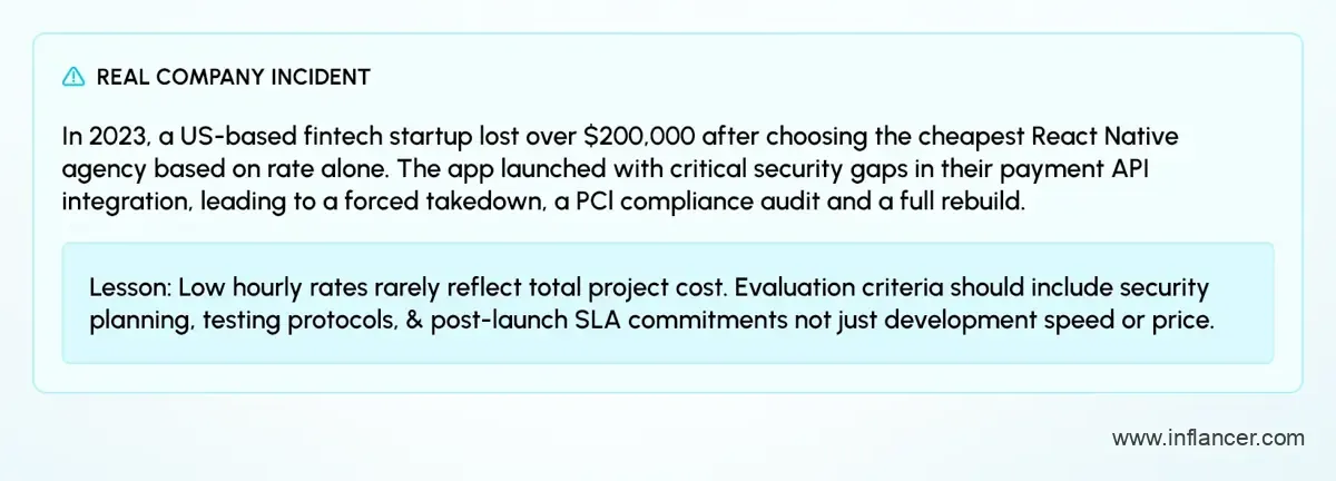 Real Company Incident for React Native Development