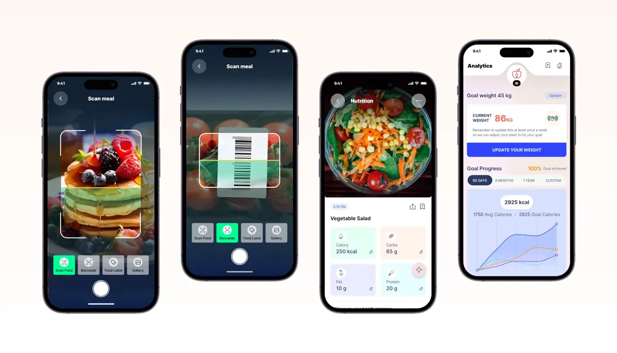 Mobile barcode scanner used for packaged food items