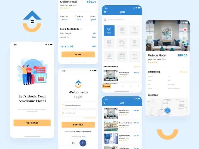 hotel booking app inflancer