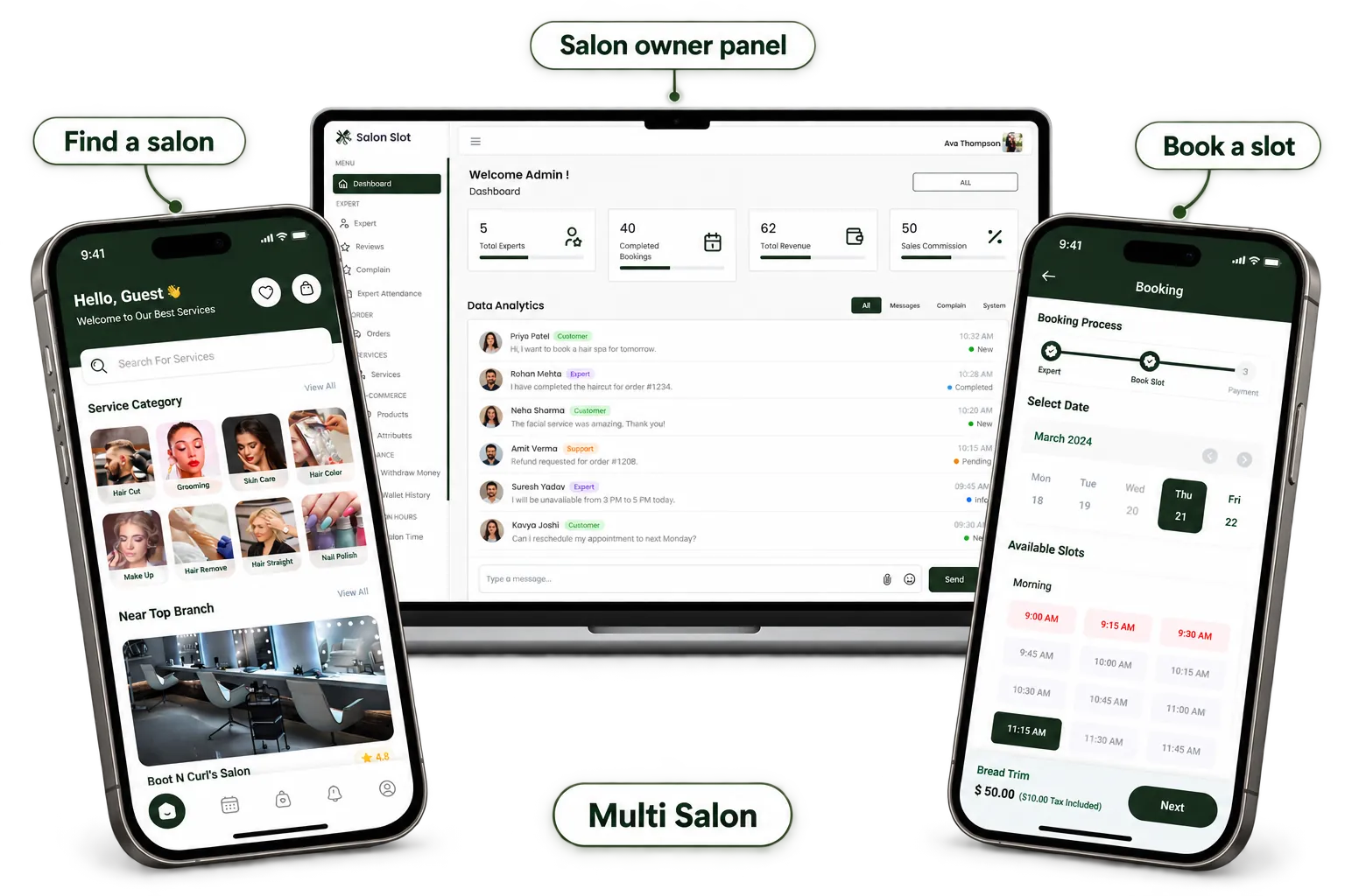 Multi Salon — product hero collage