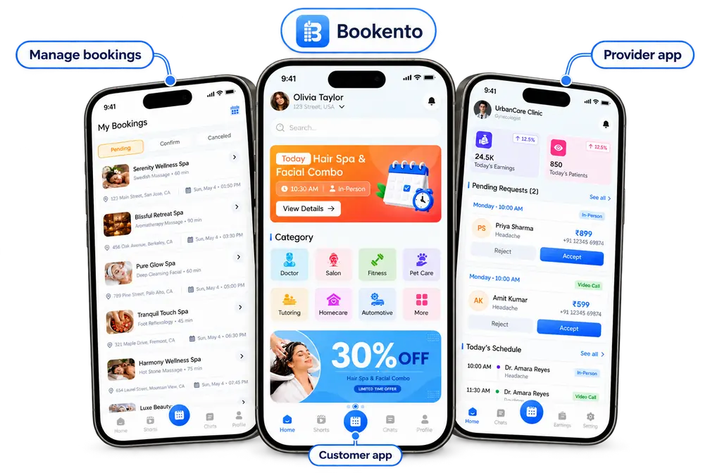 Bookento — product hero collage