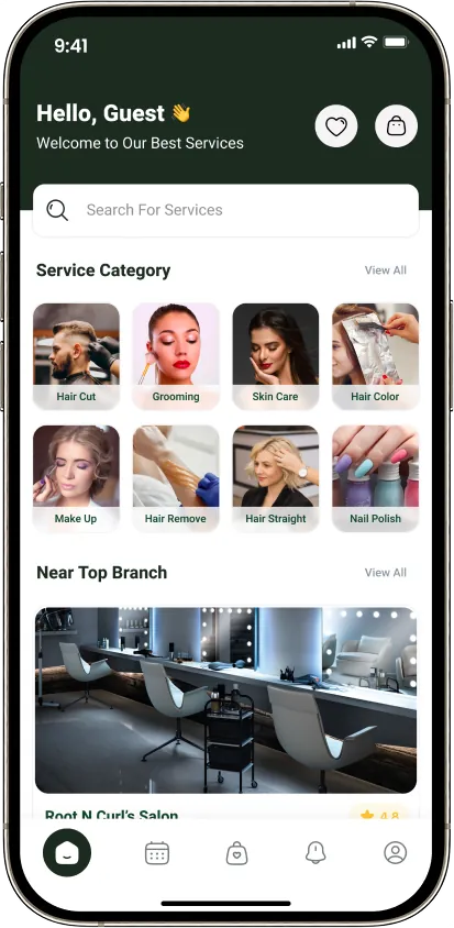 Multi Salon home screen