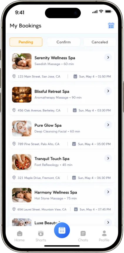 Bookento my bookings — appointment history
