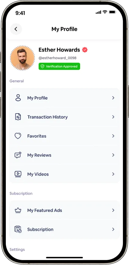 Listify user profile