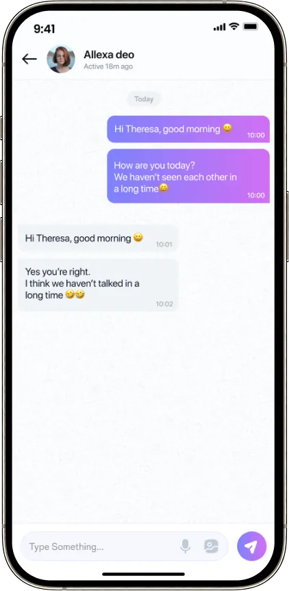Shortie chat detail screen with real-time messaging