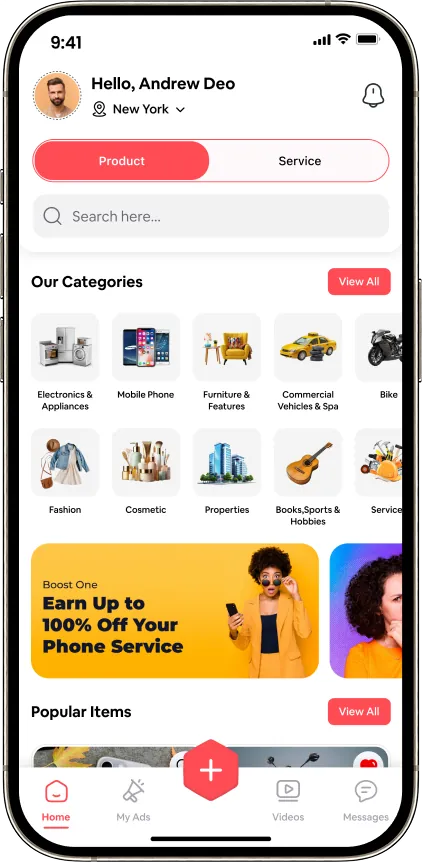 Listify home feed with categories