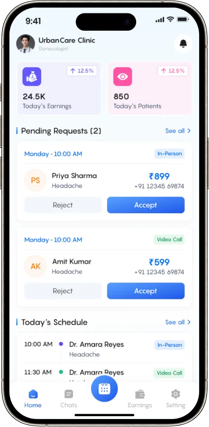 Bookento provider home — appointment booking expert app