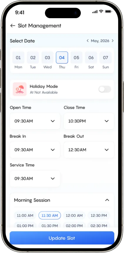 Bookento provider slot management