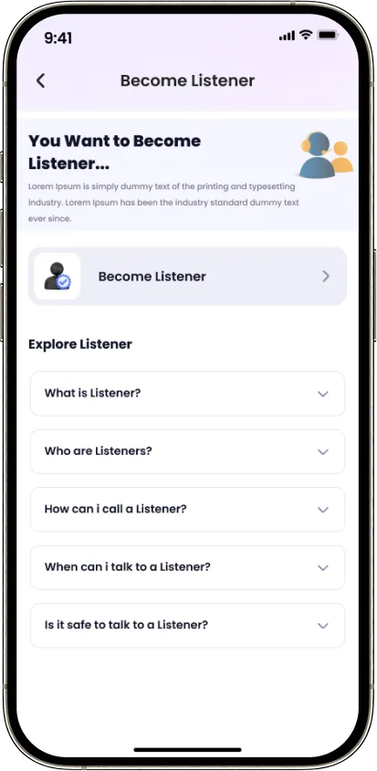 Become listener onboarding screen