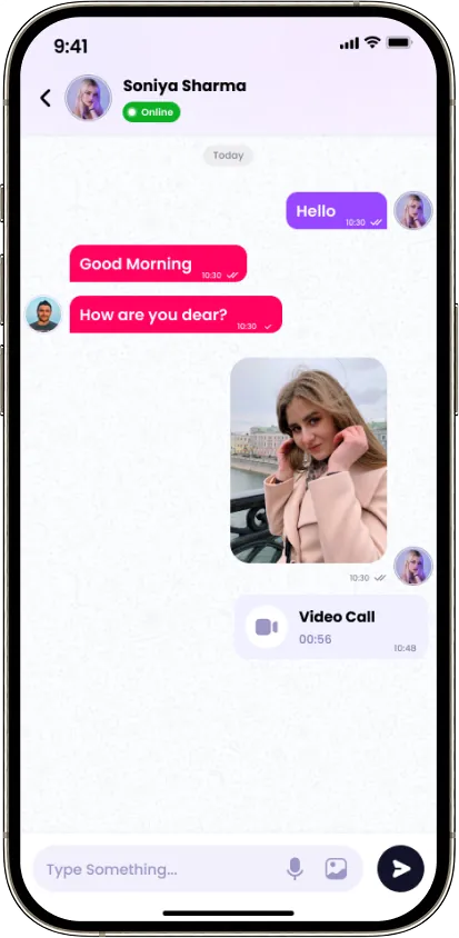 Live chat conversation screen