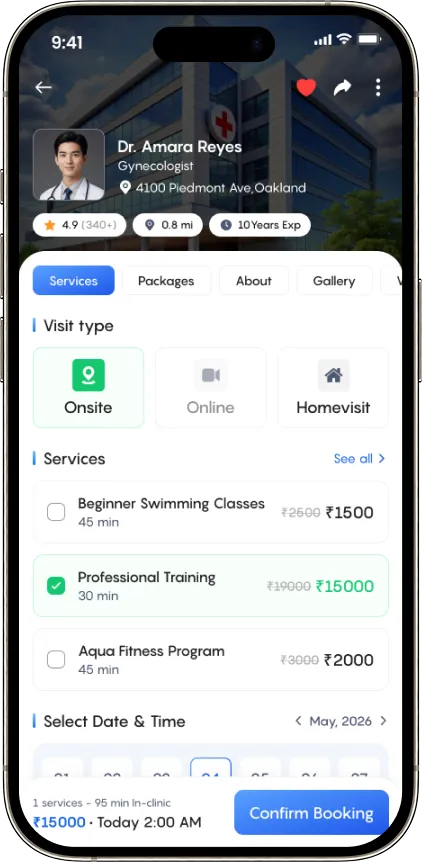 Bookento provider profile with packages and ratings